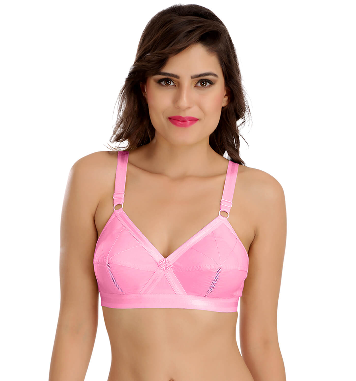 Women's Perfecto Pink Cotton Non-Padded Non-Wired Full Coverage