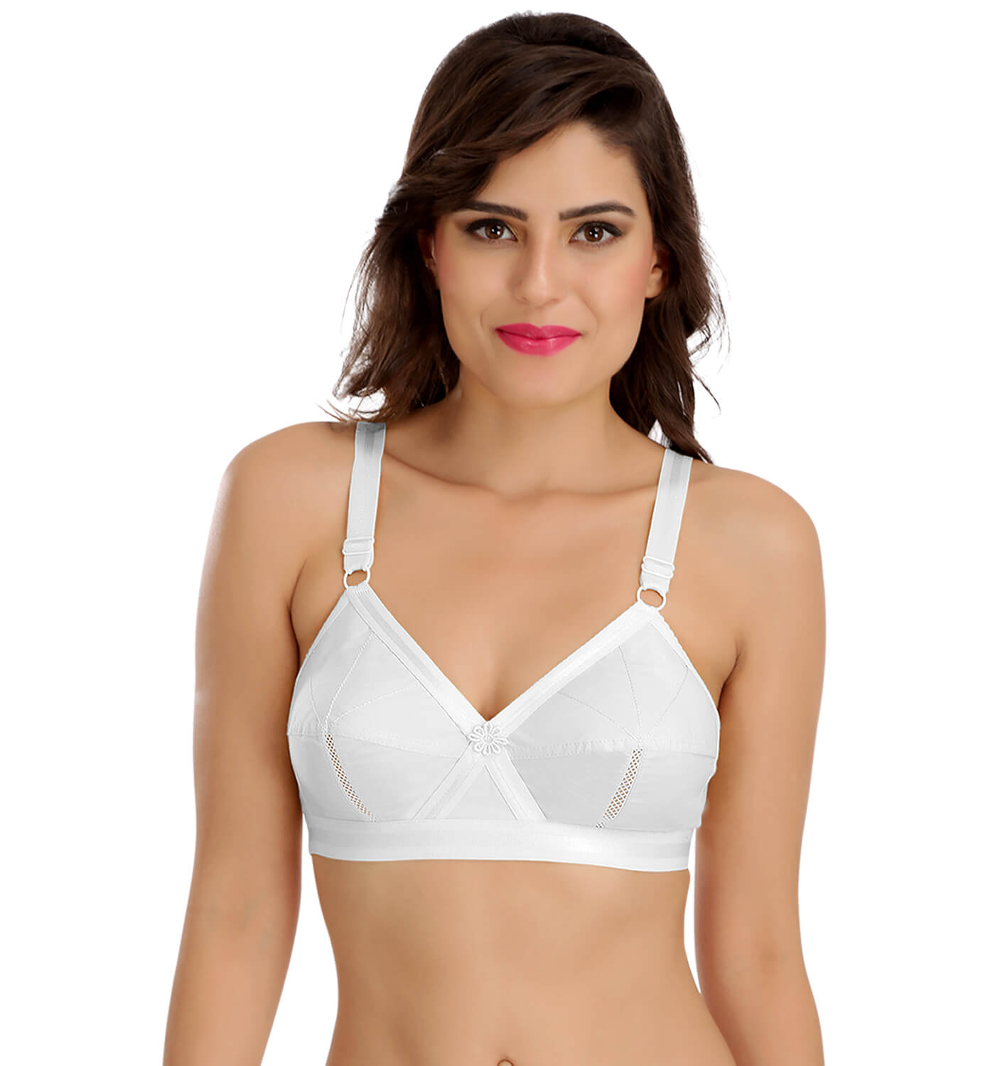 Buy SONA Women's Perfecto Full Coverage Non Padded Cotton Minimizer Bra  (Assorted_46D) Pack of 3 at